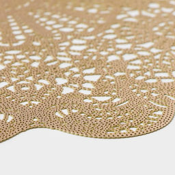 Салфетки сервировочные на стол Доляна Лидия, d=38 см, 4 шт., золотые  фото 5