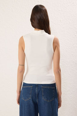 Trendyolmilla Siyah-Antrasit-Ekru 3lu Paket Fitilli Esnek Orme Bluz TWOSS25BZ00441