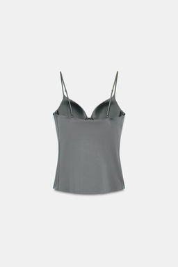 TOP MEZCLA POLIAMIDA / Gris perla - Zara фото 5