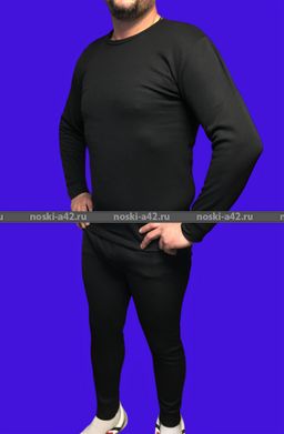 Цена за 1 шт. 1 комплект - УЛАН Термобелье мужское пр-во Россия с начесом ЧЕРНОЕ 50 - Астекс фото 3