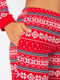 Пижама женская кулирка с брюками "ЛАПЛАНДИЯ" КРАСНЫЙ