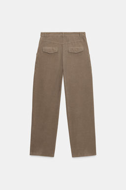 ZW COLLECTION CORDUROY STRAIGHT TROUSERS WITH POCKETS - Zara фото 9