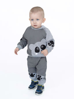 Костюм детский серыймеланж панда