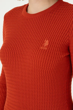 Женский базовый свитер кирпичного цвета Неожиданная скидка в корзине - U.s. polo assn фото 7
