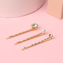 Цена за 6 шт. Невидимки для волос «Терция», набор 3 шт., подсолнух, 5.5 см