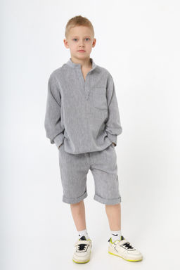 Рубашка в полоску Лен, черная - Inzibe фото 34