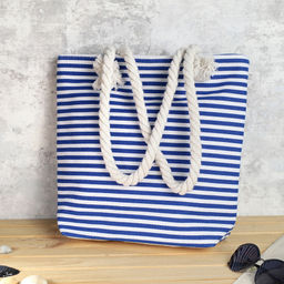 Сумка пляжная на молнии 34x32x9 см / JN002/2 /уп 1/60/синяя - Галеонтрейд фото 3