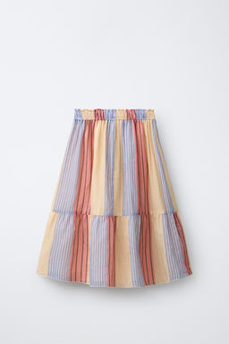 FALDA MIDI RAYAS 100% RAMIO / Multicolor - Zara фото 3