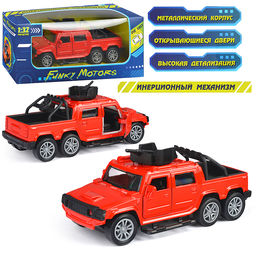 Красная инерционная машинка Горный пикап die-cast,1:32, открывающиеся двери