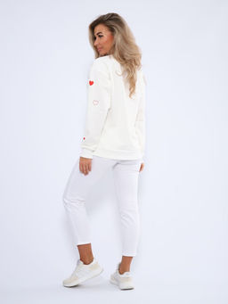 Свитшот женский, модель 173, трикотаж (46 размер, Романтика, молочный)