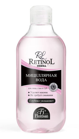 Ф-341/ Retinol derma Мицеллярная вода для снятия макияжа с ретинолом (300мл).10