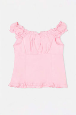 Pembe Nervur Detayl? Poplin Dokuma Bluz TWOSS26BZ00557 - Trendyolmilla фото 2