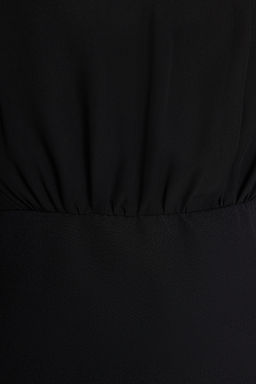 TRENDYOLMILLA Siyah A Kesim Dik Yaka Astarl? Sifon Mini Dokuma Elbise TWOAW24EL00296 фото 5