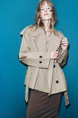 ZW COLLECTION SHORT TRENCH COAT - Zara фото 2