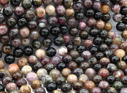 Бусины из турмалина шарик 10мм, 38см, 38 бусин Радуга камня