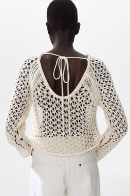 Top efecto crochet con lazada - H&m фото 4