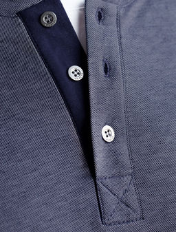 Джемпер хенли из полотна пике с меланжевым плетением с эластаном - Vilatte фото 2