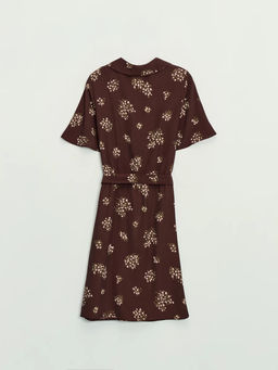 Платье с поясом и цветочным принтом / Zarina  фото 5