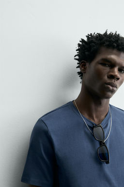 CAMISETA SLIM FIT B?SICA / Azul - Zara фото 5