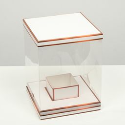 Коробка для цветов с вазой и PVC окнами складная, бронза, 23 х 30 х 23 см - UPAK LAND фото 3
