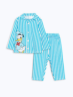 Donald Duck Bask?l? Erkek Bebek Pijama Tak?m
