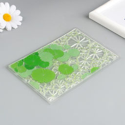 Штамп для творчества силикон «Зелёные круглые листики», 14.5×14.5 см