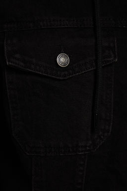 TRENDYOL MAN Siyah %100 Pamuk Regular Fit Orme Kapusonlu Denim Ceket TMNAW23CE00019 - Trendyolmilla фото 7