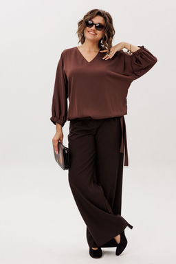 Блуза ANELLI 1662 бельгийский шоколад  фото 7