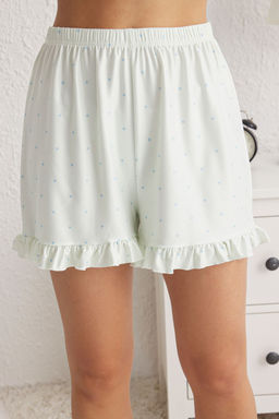 Trendyolmilla Somon Puantiyeli F?rf?r Detayl? Sortlu Orme Pijama Tak?m? THMSS24PT00284  фото 4