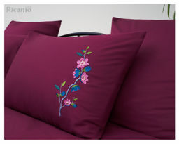 Наволочка "Satini Ricamo" R-5070/винный