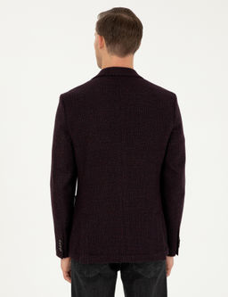 Бордово-красная приталенная куртка из смесовой шерсти - Cacharel фото 6