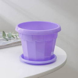 Цена за 4 шт. Горшок для цветов с поддоном Доляна «Эрика», 0.7 л, цвет сиреневый