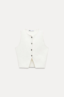 BUTTONED KNIT VEST TOP - Zara фото 13