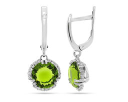 Серьги из серебра хризолит ГТ, С2035