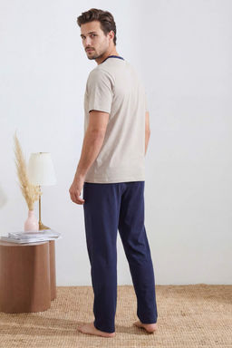 Gri Regular Dugmeli Yaka Orme Pijama Tak?m? TMNSS26PT00033