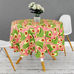 Скатерть д146см Авокадо, вид 7/1, диаметр стола до 105см, на 6 персон, рогожка (хлопок 100%) 171г/м2, упаковка классическая, пакет ПВХ 28х41см, Домашняя мода (Россия)