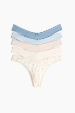 Pack de 5 bragas thong de algod?n