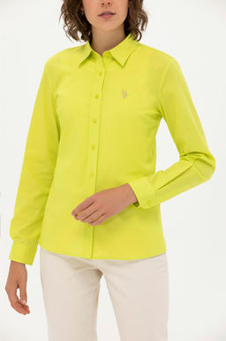 U. S. Polo Assn Женская неоново-желтая базовая рубашка с длинным рукавом - U.s. polo assn фото 6