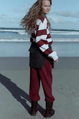 EMBROIDERED VARSITY TROUSERS - Zara фото 3