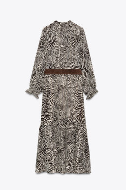 ANIMAL PRINT BELTED DRESS - Zara фото 8