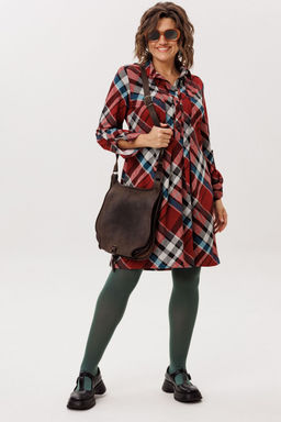 Платье ANELLI 1769 Бордовая шотландка