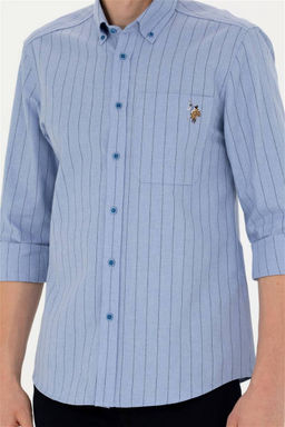 Мужская синяя рубашка с длинным рукавом - U.s. polo assn фото 13