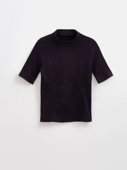 CONTE Джемпер в рубчик с имитацией корсета LD 2629 black - Conte elegant фото 5