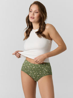 Цена за 2 штуки! Трусы макси зеленые с цветочным принтом