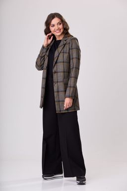 Костюм БелЭльСтиль 860/565 коричнево-желтая клетка фото 3