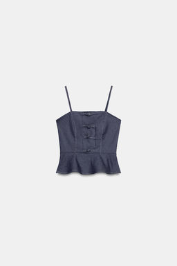 TOP PEPLUM ALAMARES / ?ndigo