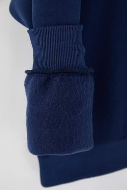 Siyah Yeni Oversize/Genis Kesim Soft Kalite Ici Polarl? Polo Yaka Sweatshirt TMNAW26SW00004 - Trendyolmilla фото 15