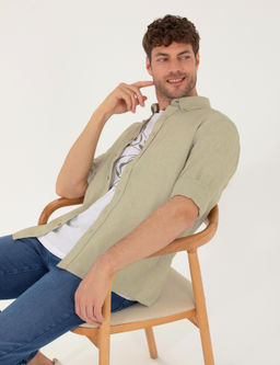 Haki Regular Fit Uzun Kollu G_mlek