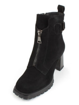 04-M3-L855 BLACK Ботильоны зимние женские (натуральная замша, натуральный мех) - Фабричный китай фото 4