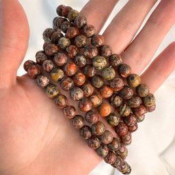 Бусины из леопардовой Яшмы (45 бусин) 38 см